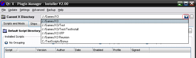 Dir Drop Down